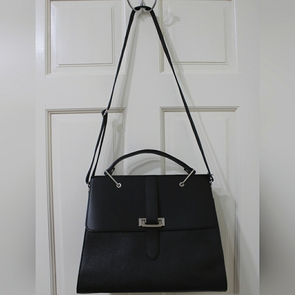 [SOLD] Black Leather Two-Way Bag